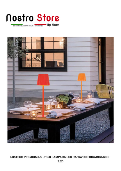 LOSTECH PREMIUM LS-LT06R LAMPADA LED DA TAVOLO RICARICABILE - RED
