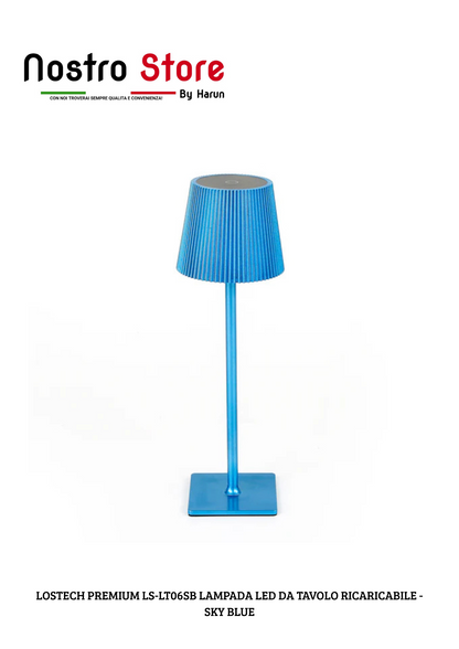 LOSTECH PREMIUM LS-LT06SB LAMPADA LED DA TAVOLO RICARICABILE - SKY BLUE