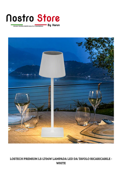 LOSTECH PREMIUM LS-LT06W LAMPADA LED DA TAVOLO RICARICABILE - WHITE