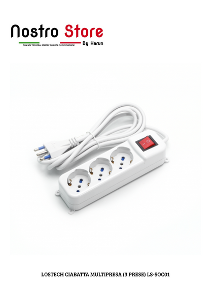 LOSTECH CIABATTA MULTIPRESA (3 PRESE) LS-SOC01