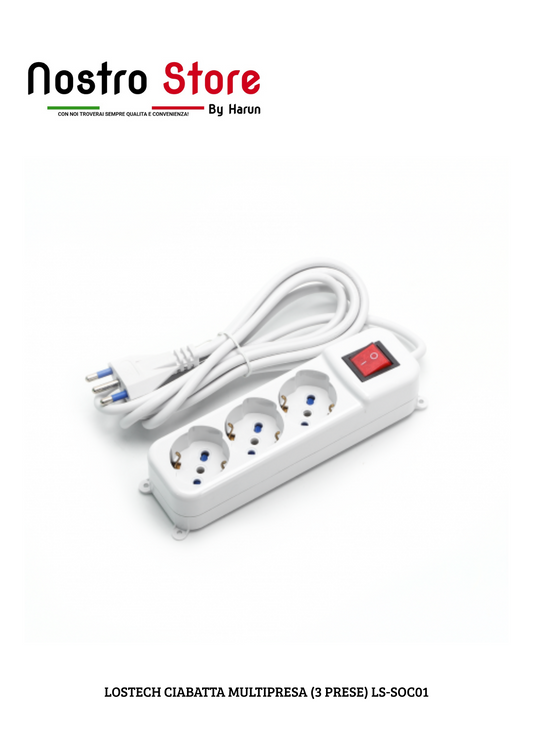 LOSTECH CIABATTA MULTIPRESA (3 PRESE) LS-SOC01