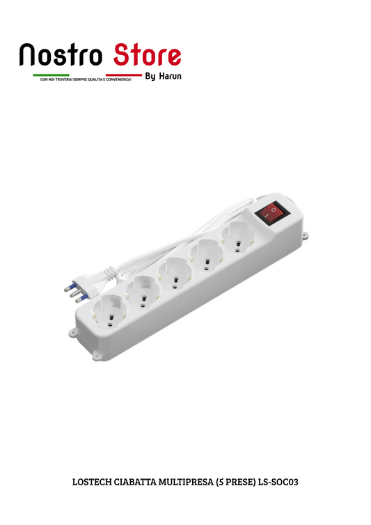 LOSTECH CIABATTA MULTIPRESA (5 PRESE) LS-SOC03