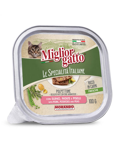 Morando Migliorgatto Spec. Ita. Patè 100gr Pork Potatoes Peas