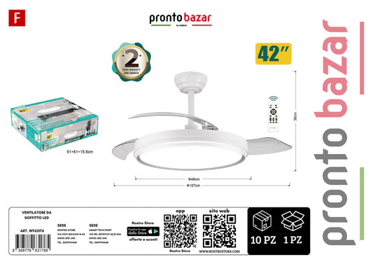 VENTILATORE DA SOFFITTO LED