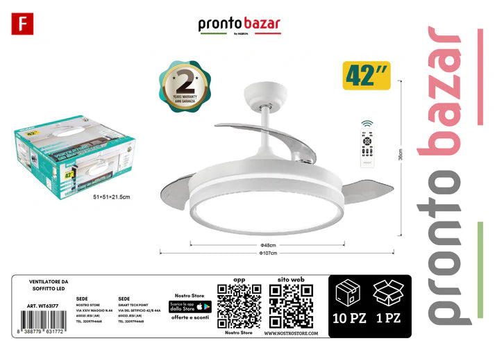 VENTILATORE DA SOFFITTO LED